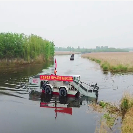双明轮水草收割船